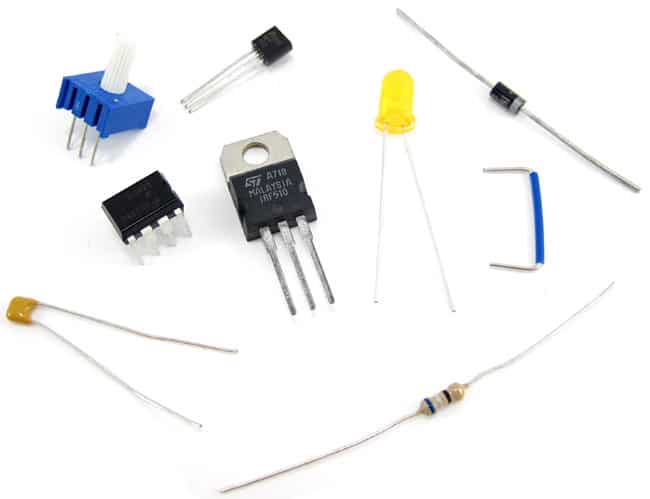 electronic components used in through hole process